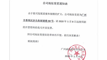 关于ca88注册地址调换通知